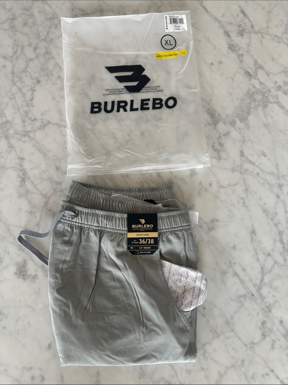 NWT BURLEBO Men’s Light Gray Athletic Shorts